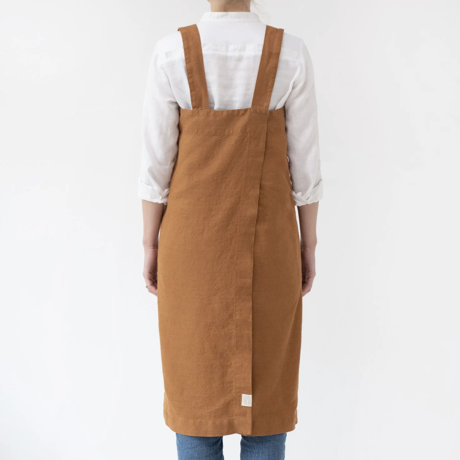 Linen Tales Pinafore Apron - Hazelnut