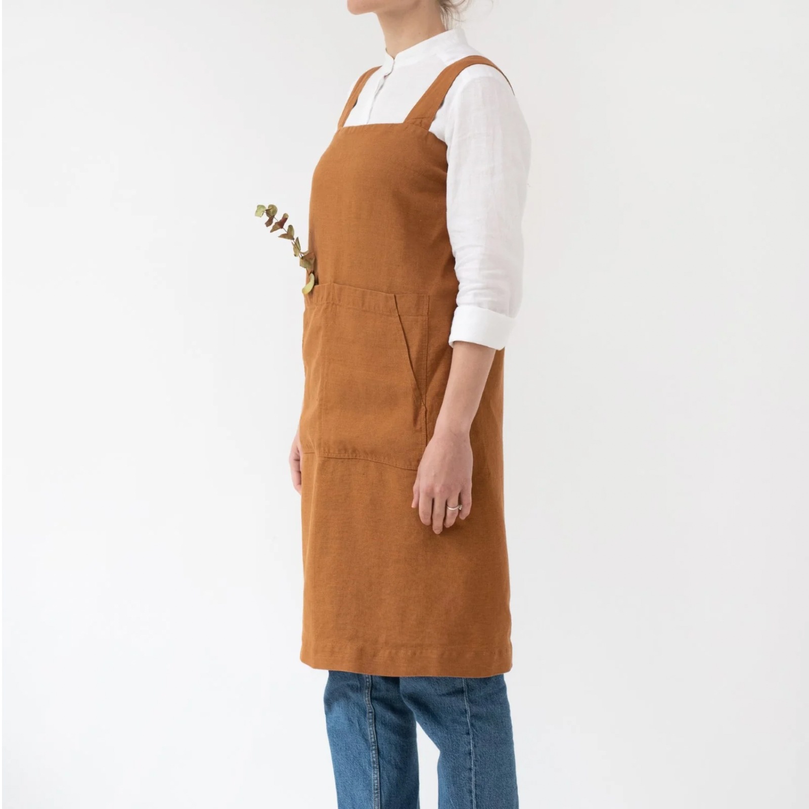 Linen Tales Pinafore Apron - Hazelnut
