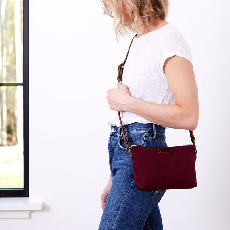 Mini Crossbody Bag - Plum Red