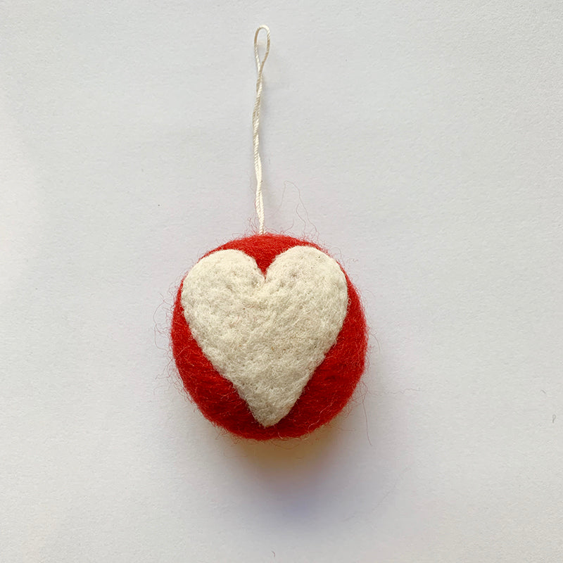 Felt Round Heart Picture Ornament
