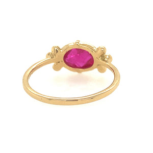 18k Ruby Floret Diamond Ring