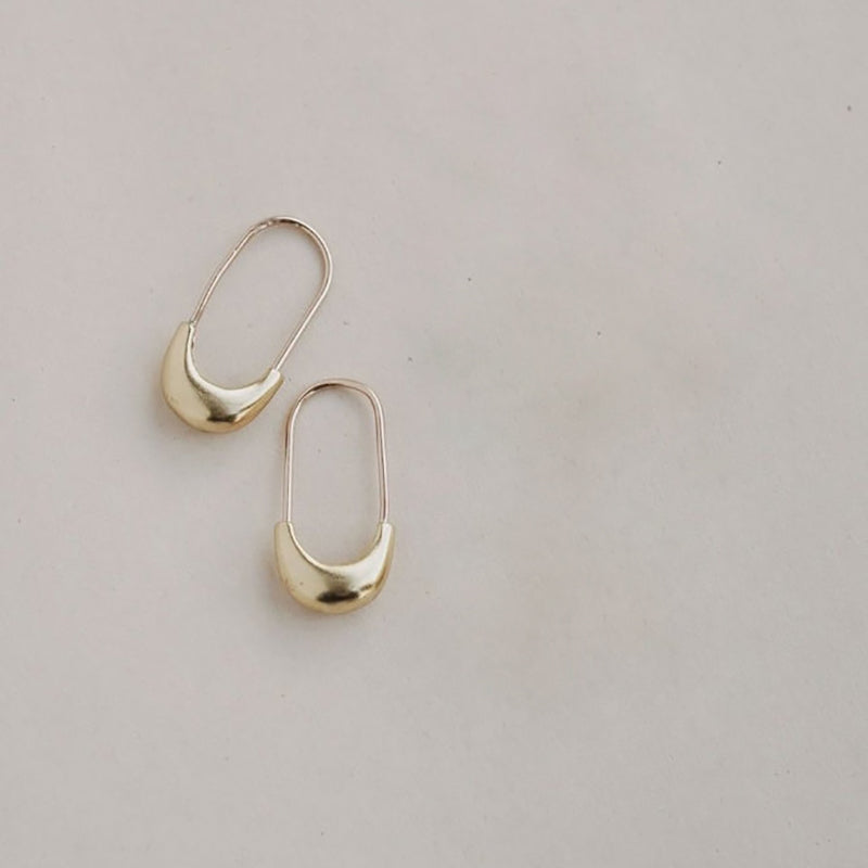 Brass Safety Pin Earring