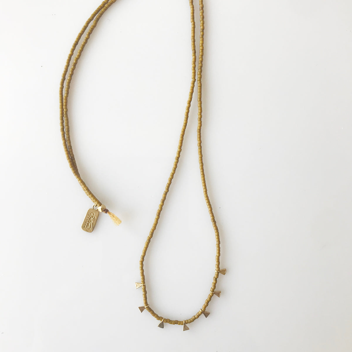 Beaded Sari Charm Necklace - Cactus - KESTREL