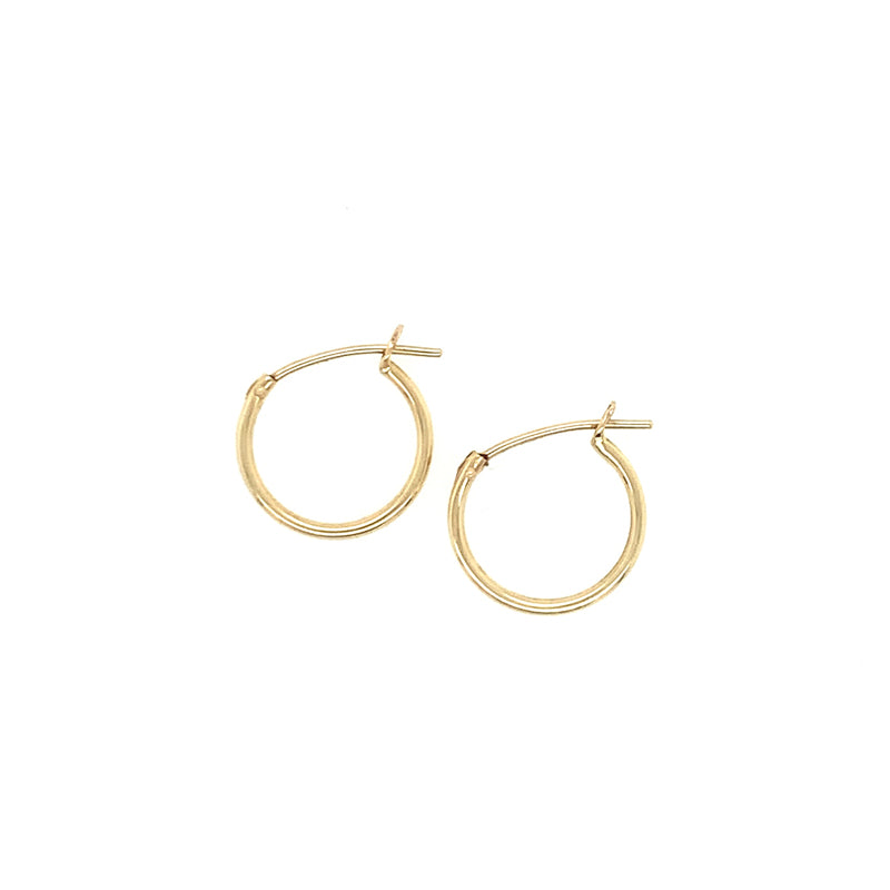 14K Slim Secure Hoops