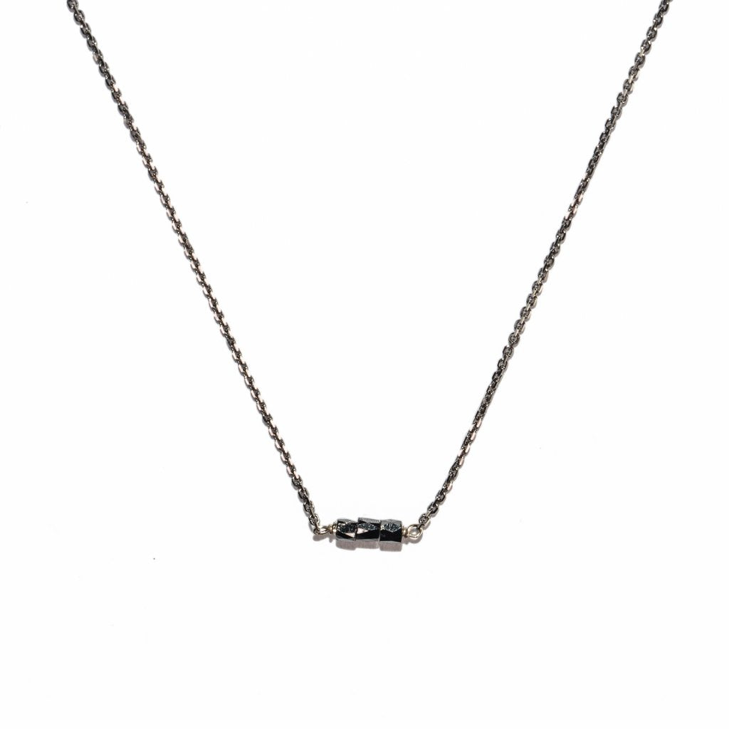 Slinky Black Diamond Bead Necklace (18K Black Rhodium)