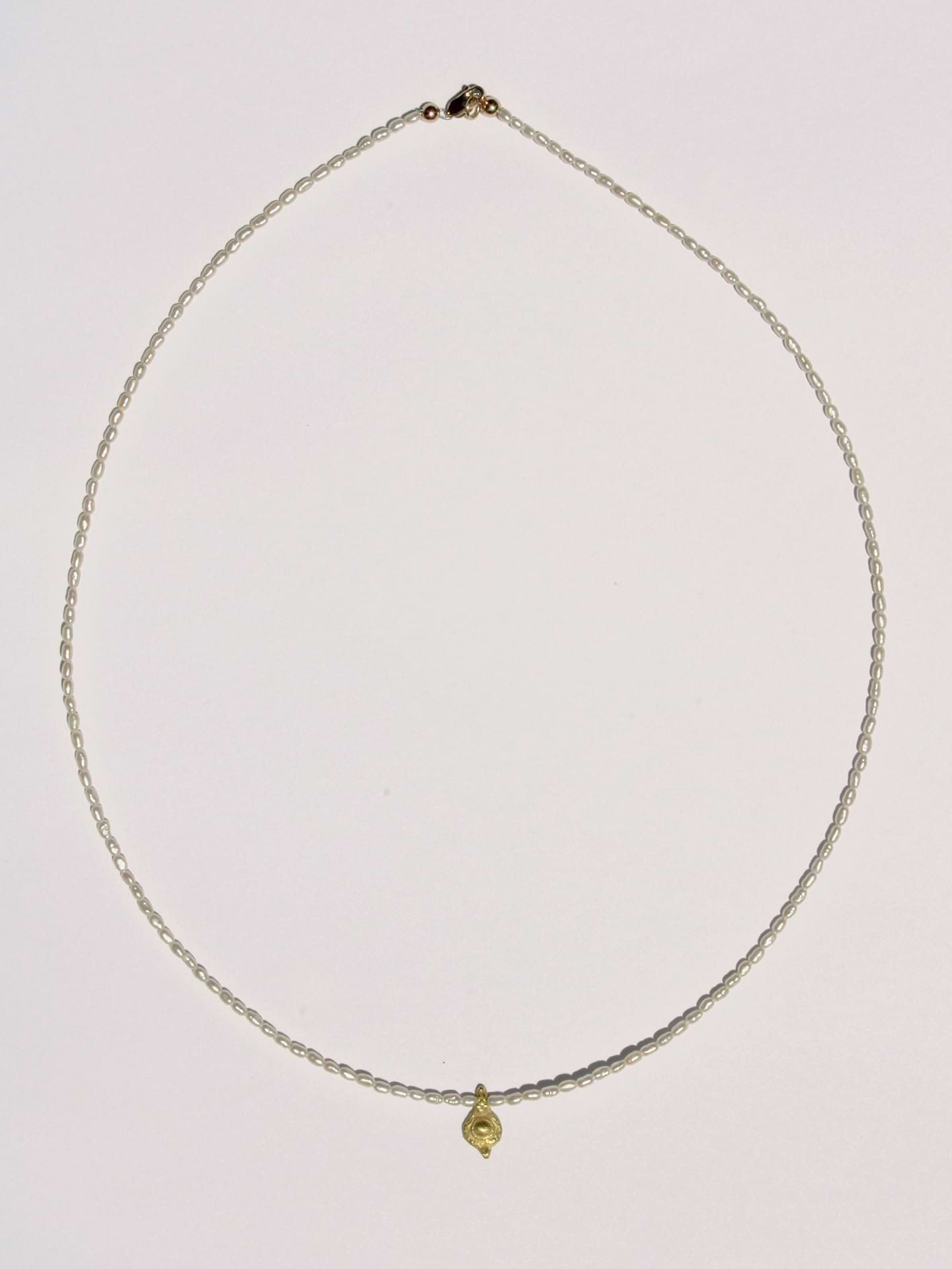 22k Pearl Charm Necklace