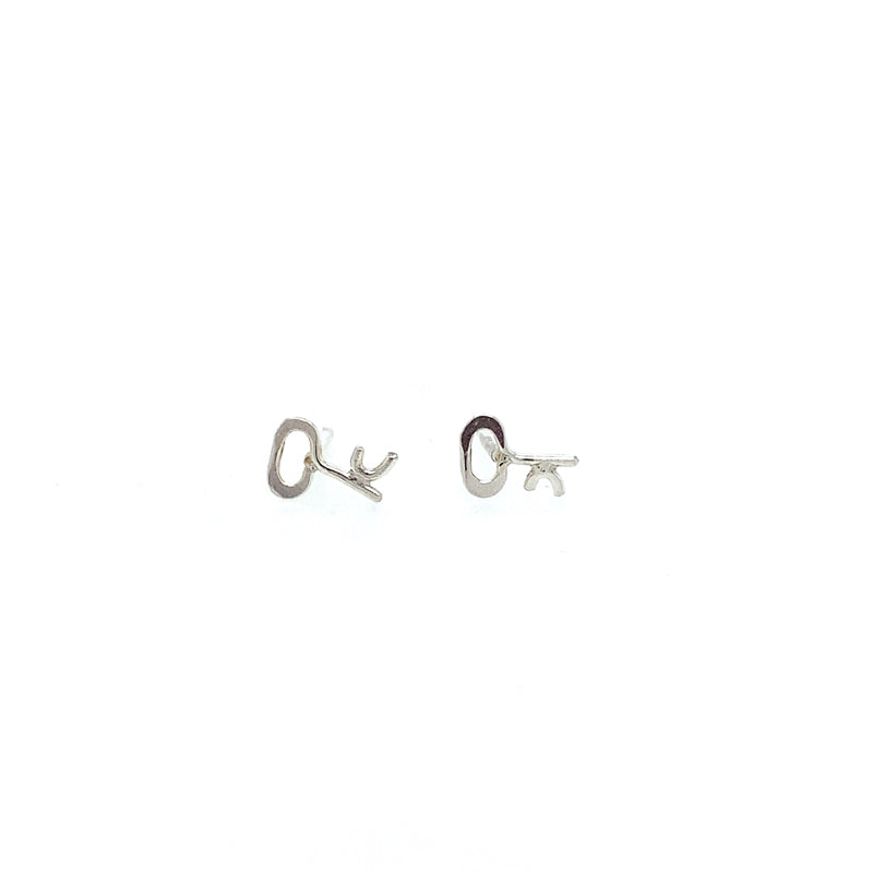 Silver Key Studs