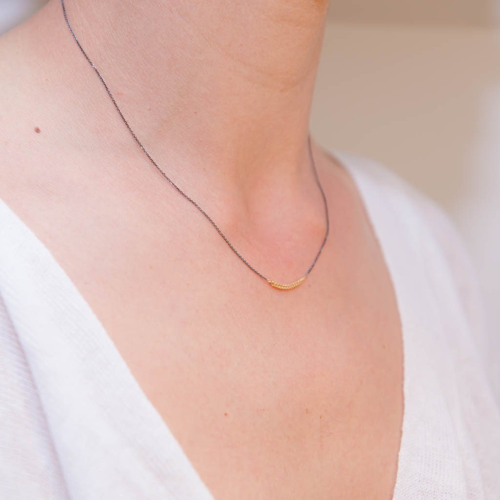 Slinky Short Chains Necklace (18k Yellow + Rhodium)