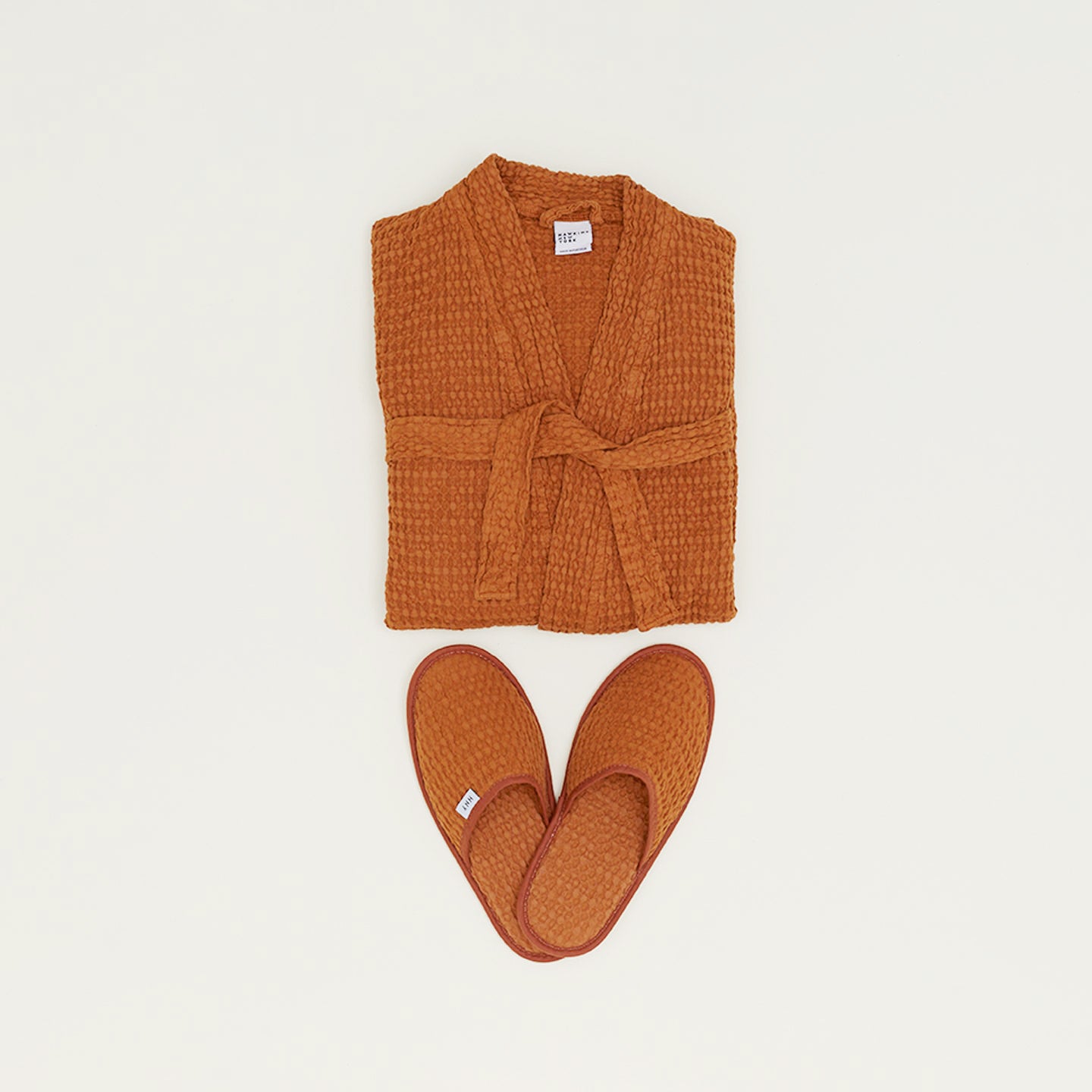 Waffle Bathrobe - Terracotta