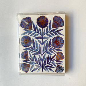 Katharine Watson Stationery - Blue Flower Foil