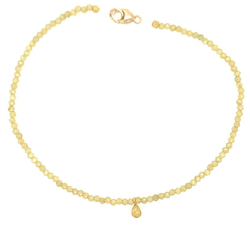 Yellow Sapphire + 18k Charm Bracelet