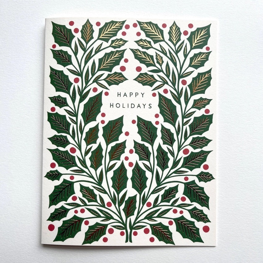 Watson Stationery Card Set - Holly Happy Holidays