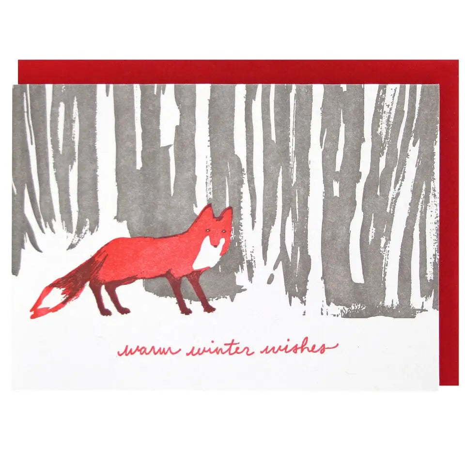 Warm Winter Wishes - Fox Card