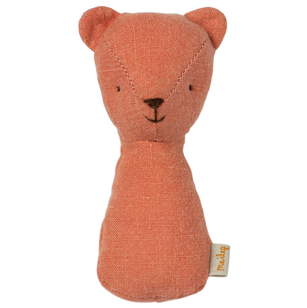 Teddy Bear Rattle - Coral