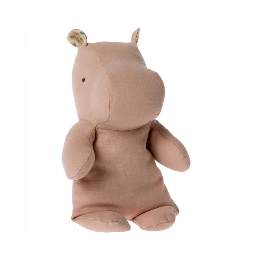 Small Stuffed Hippo - Light Rose