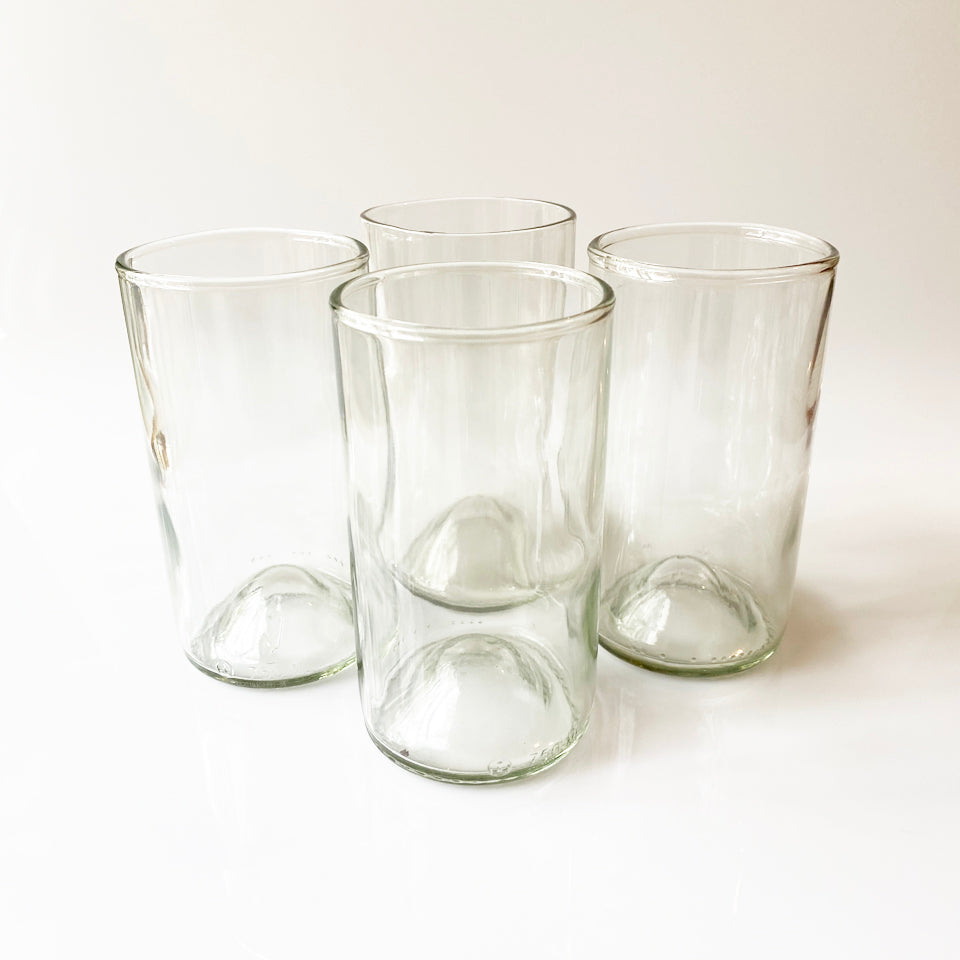 Clear Wine Bottle 16 OZ Drinking Glasses Upcycled Tumblers 