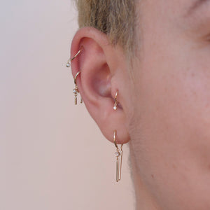 Gold + Diamond Baby Chime Earring