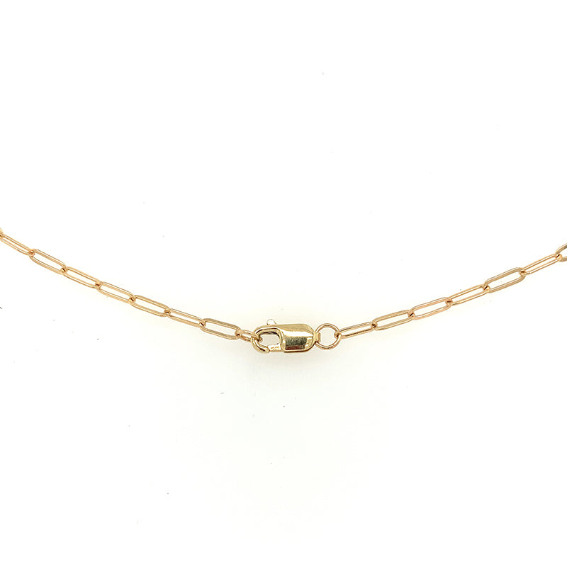 Solid 14k Gold Baby Paperclip Necklace