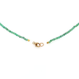 Emerald + 18k Beaded Necklace