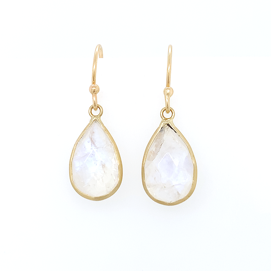 Rainbow Moonstone Teardrop Earrings