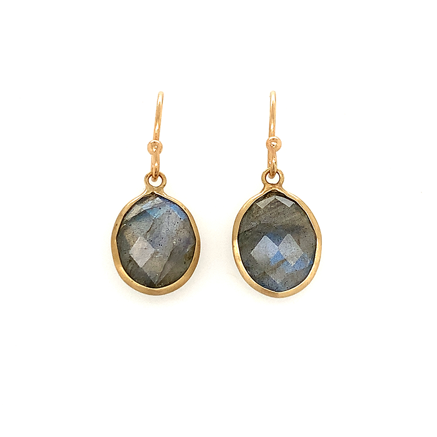 Labradorite Bezel Earrings