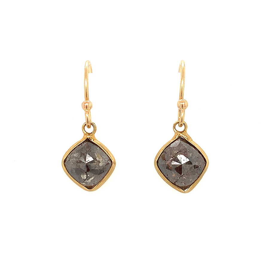 Diamond Square Bezel Earrings