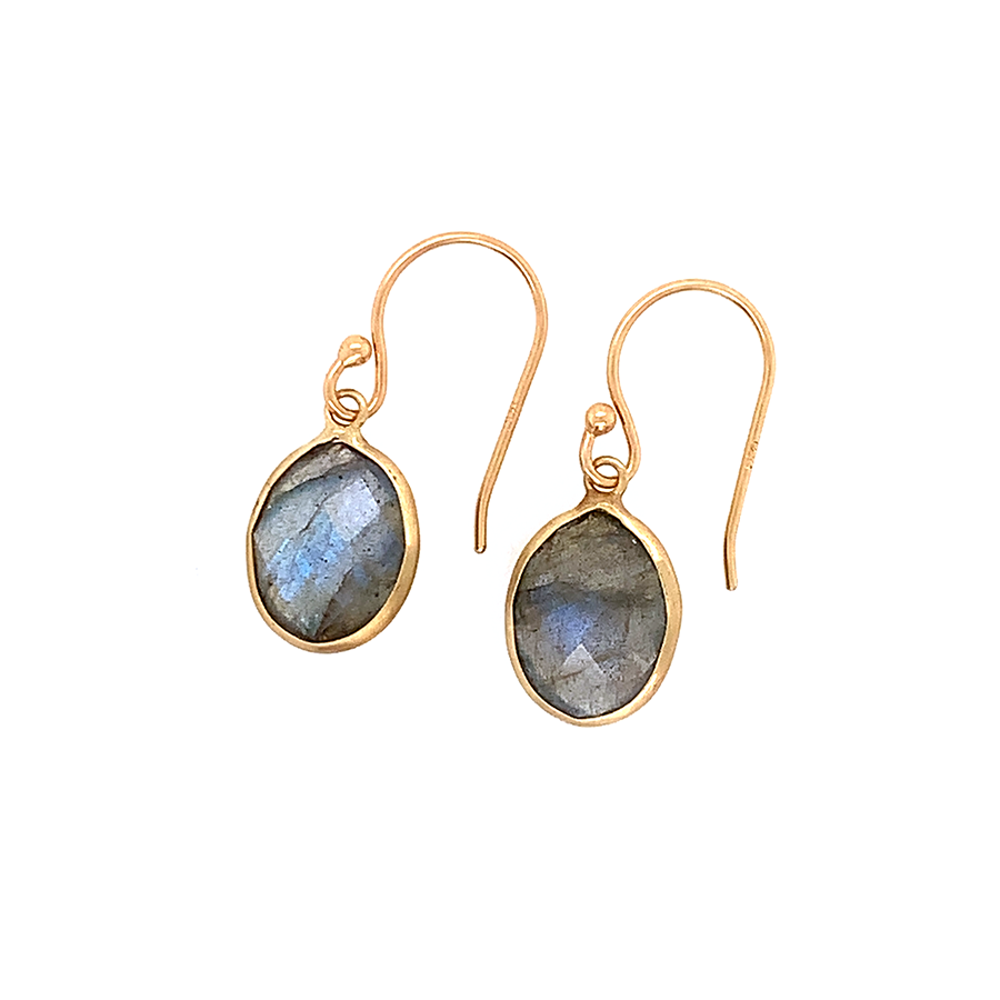 Labradorite Bezel Earrings
