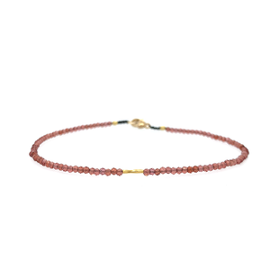 Garnet + 18k Linear Bead Bracelet