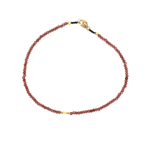 Garnet + 18k Linear Bead Bracelet