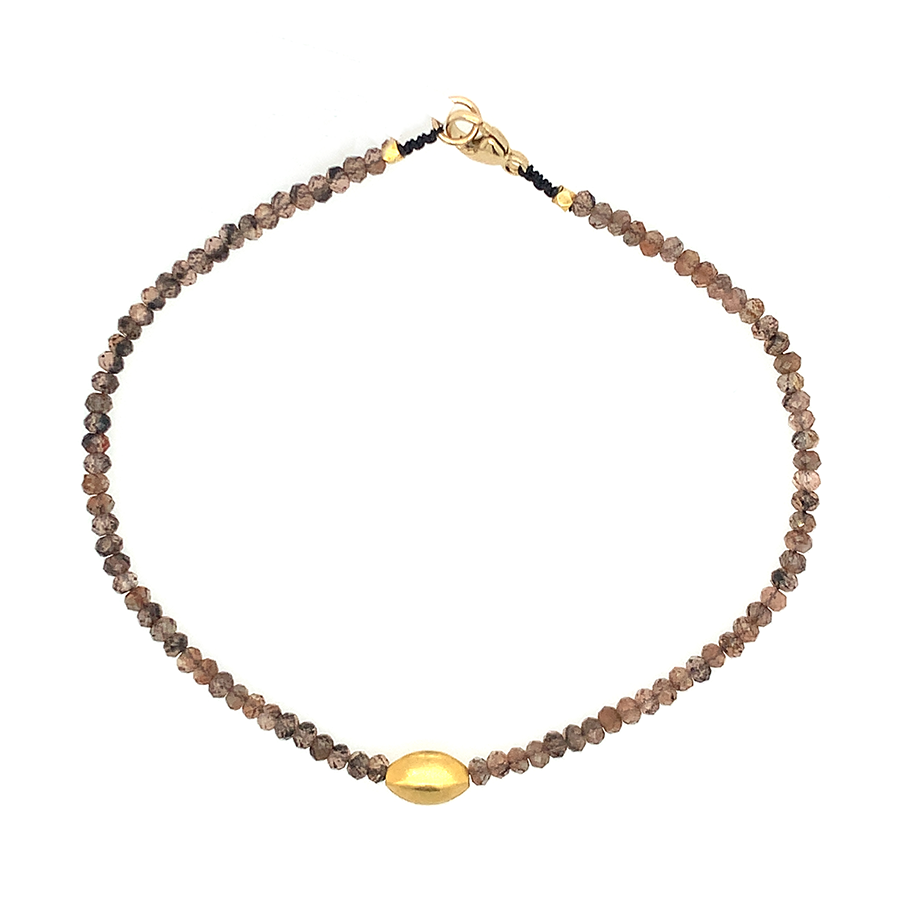 Andalucite + 18k Bead Strand Bracelet