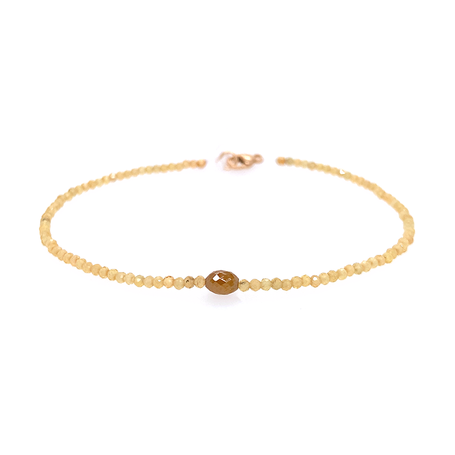 Yellow Sapphire + Yellow Diamond Beaded Bracelet