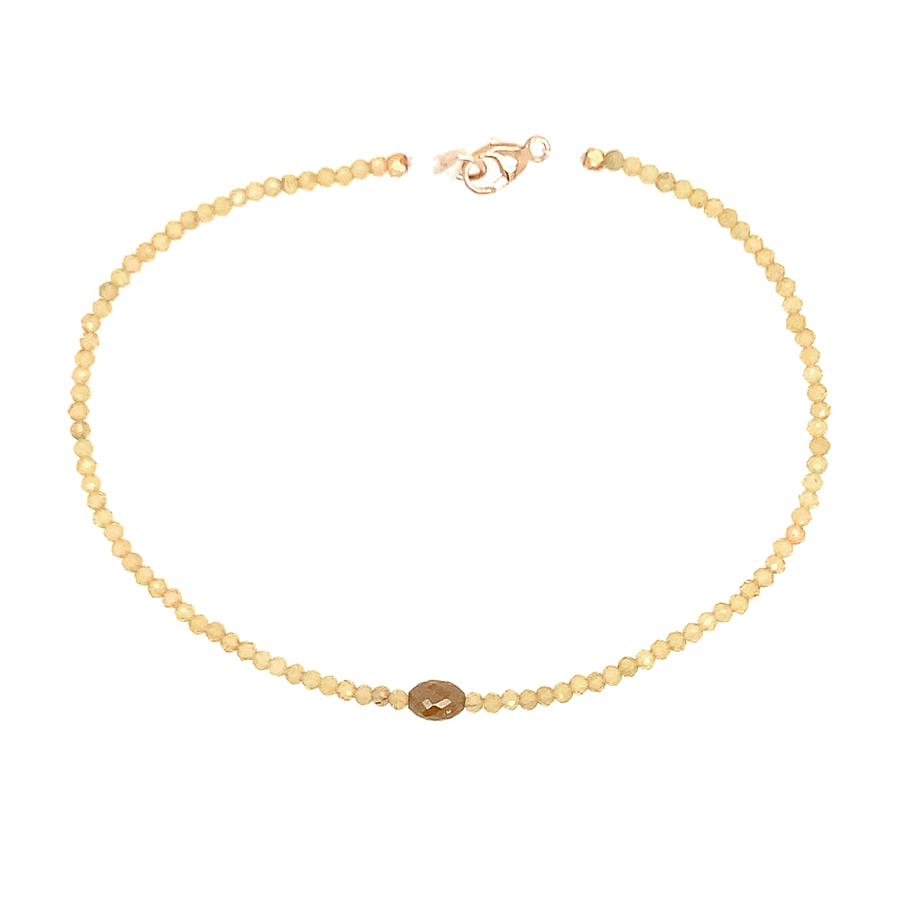 Yellow Sapphire + Yellow Diamond Beaded Bracelet