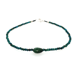 Chrysoprase + Tourmaline Beaded Bracelet