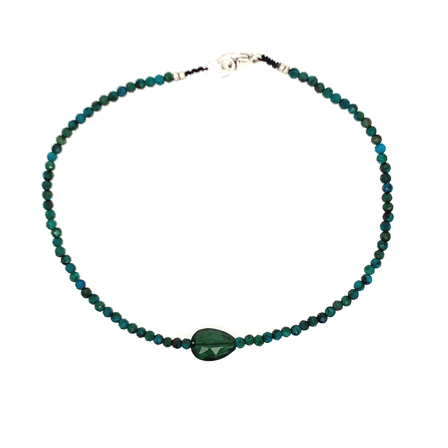 Chrysoprase + Tourmaline Beaded Bracelet