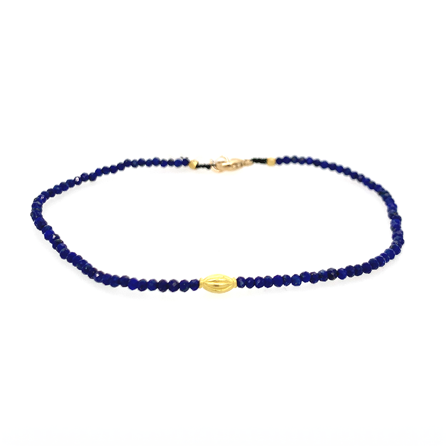 Lapis + 18k "Seed" Beaded Bracelet