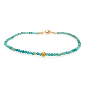 Light Turquoise Bracelet with 18k Bead