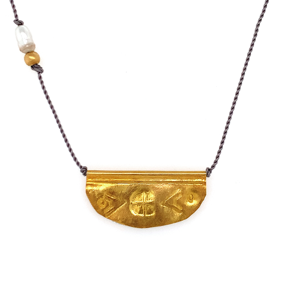 Garden Talisman Necklace on Grey Nylon