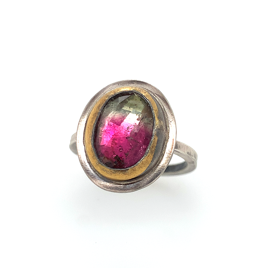 Watermelon Tourmaline Ring