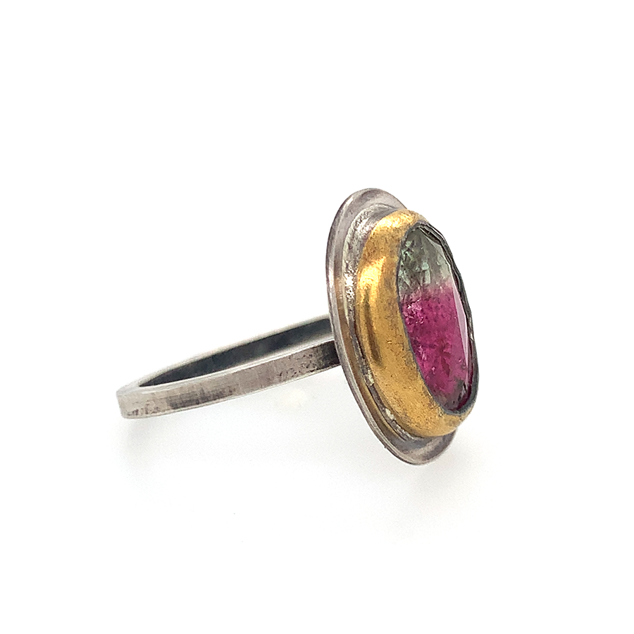Watermelon Tourmaline Ring