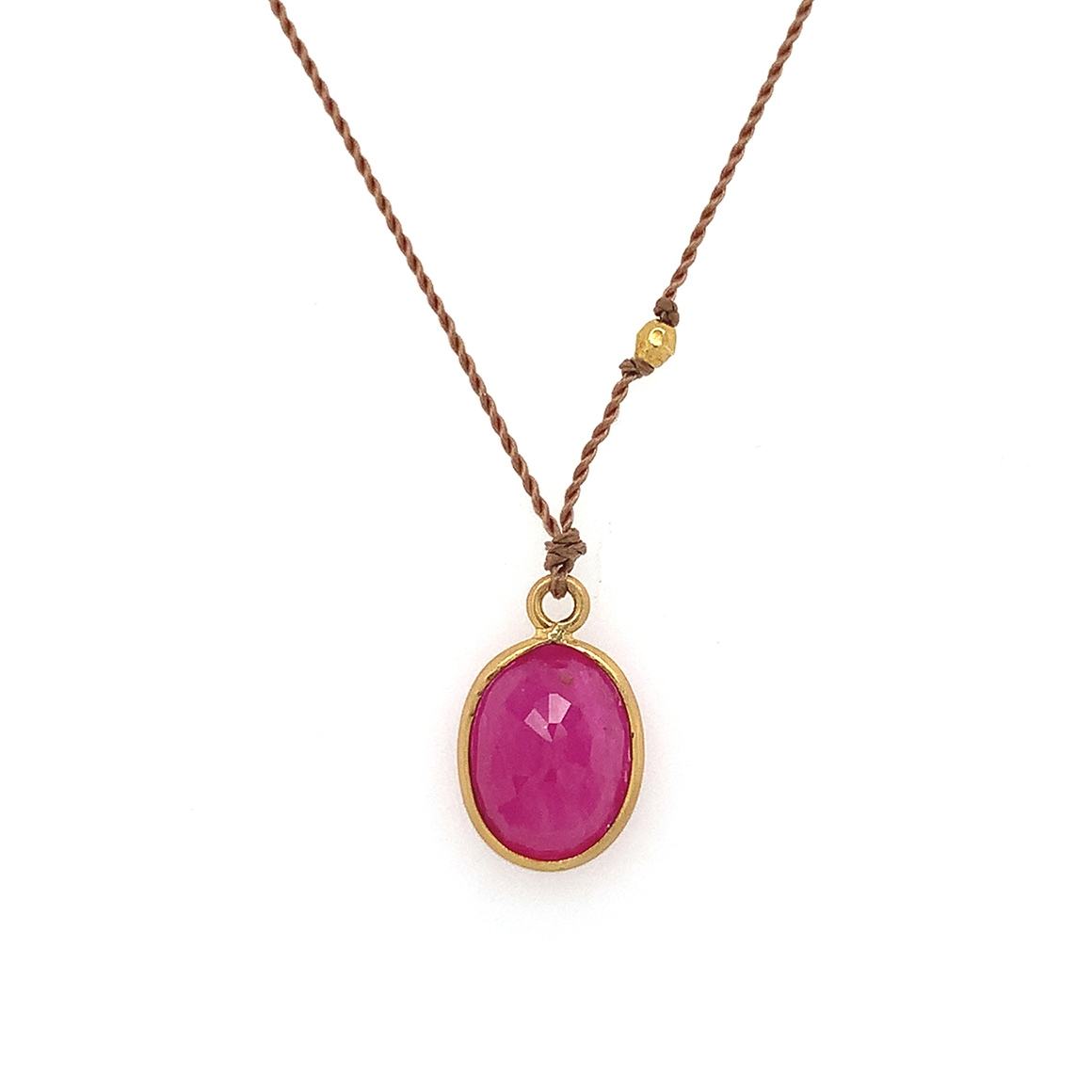 Ruby Bezel Necklace