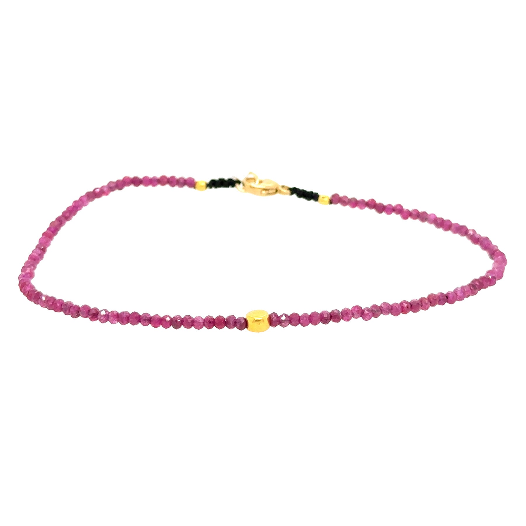 Ruby +18k Dot Bead Bracelet
