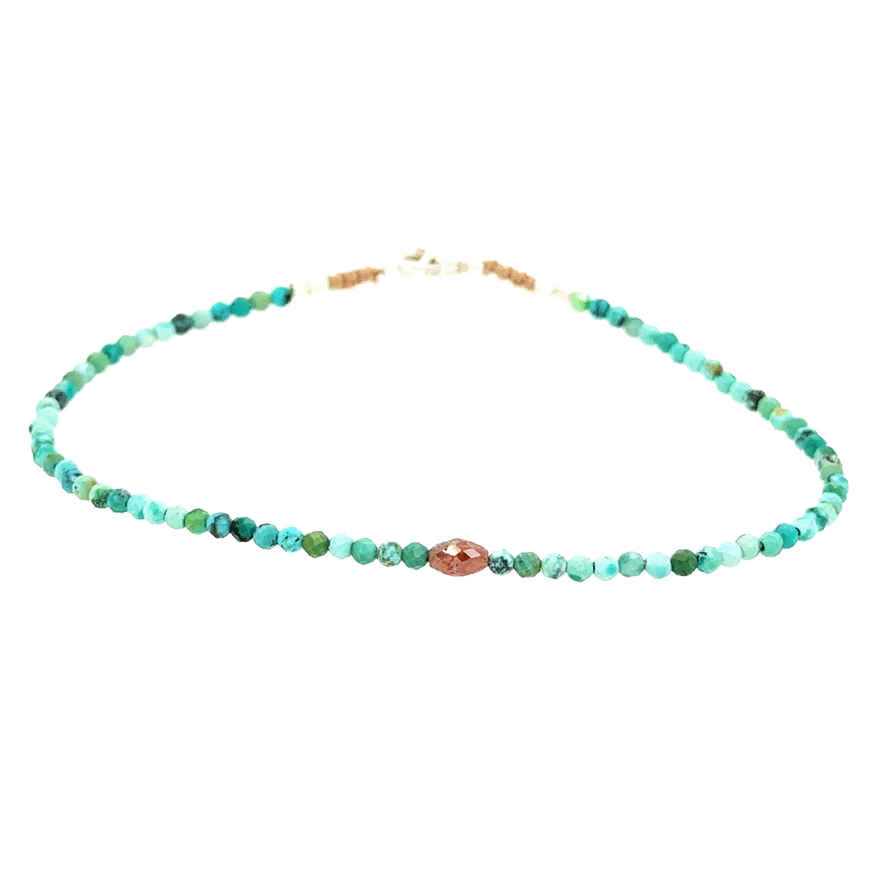 Turquoise + Cognac Diamond Beaded Bracelet