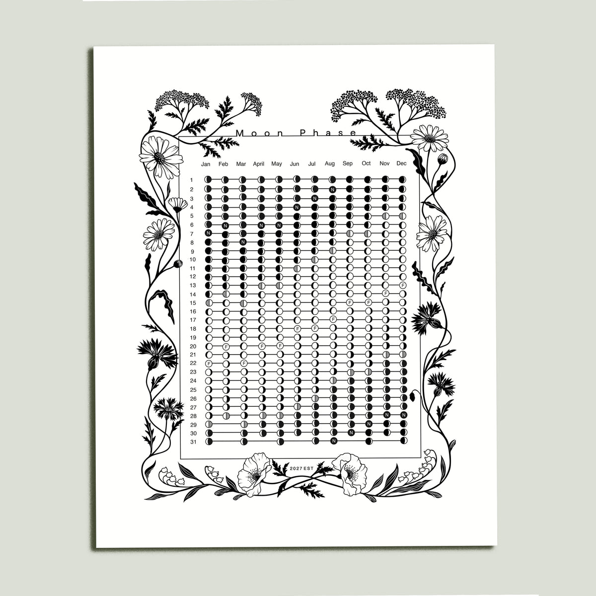 2027 Annie Axtell Moon Calendar