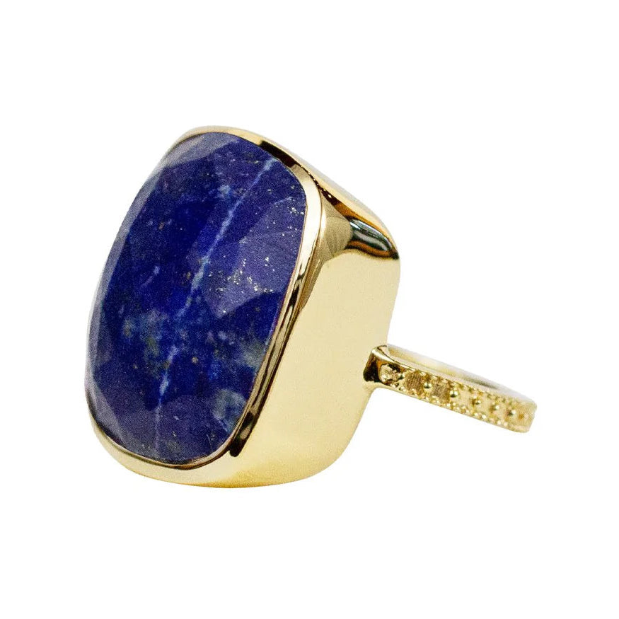 Vermeil Cocktail Lapis Ring