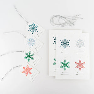 SALE - Letterpress Snowflake Gift Tags