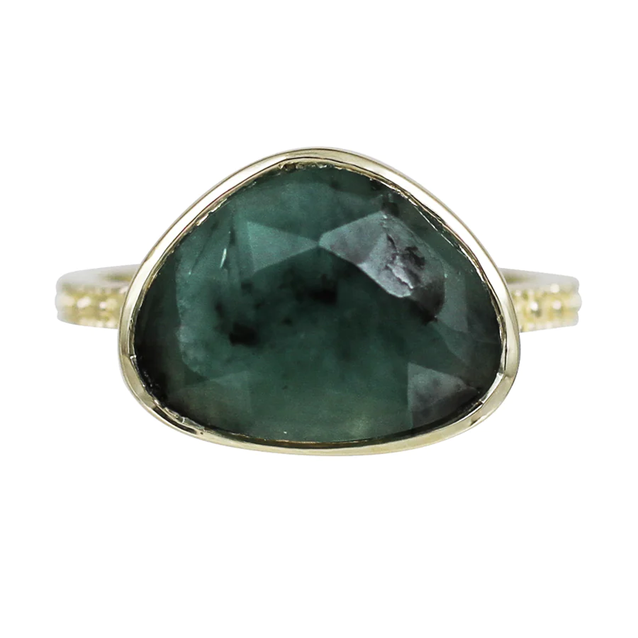 Vermeil Emerald Zen Ring