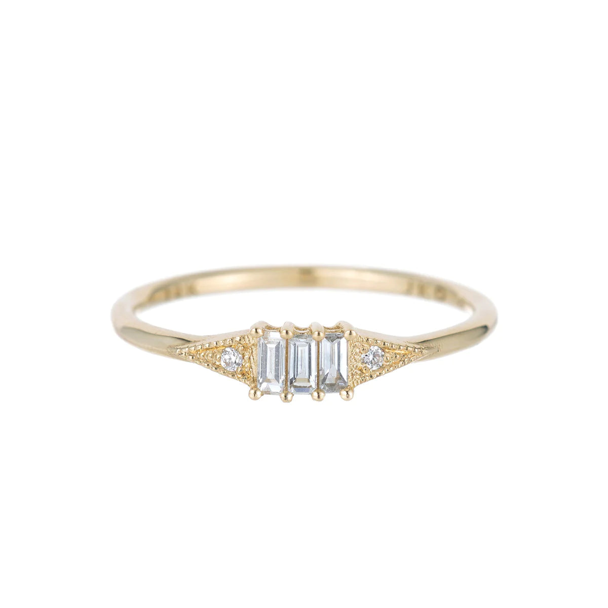 14K Baguette Mini Deco Diamond Ring