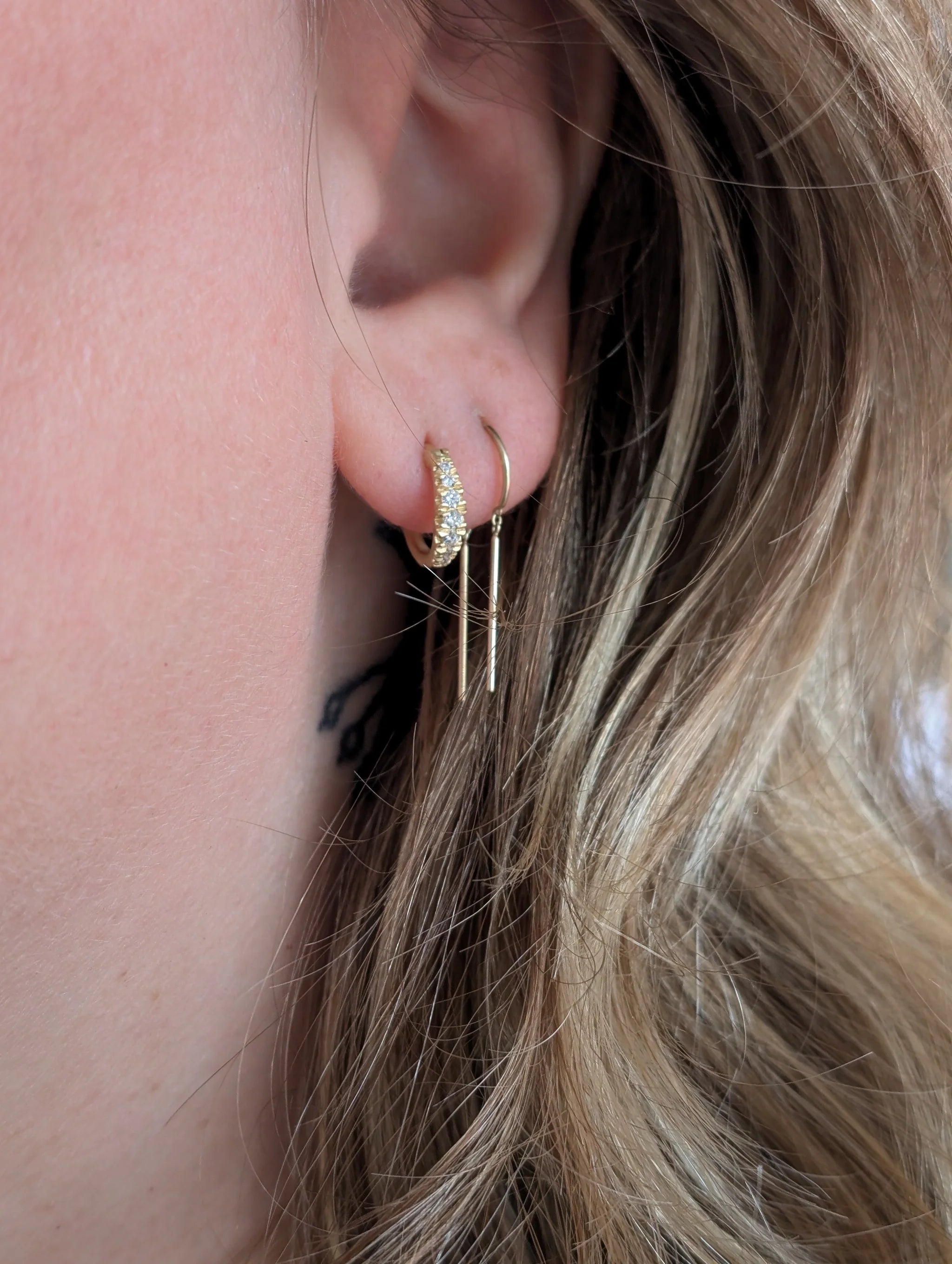 14k Diamond Rubidoux Hoops
