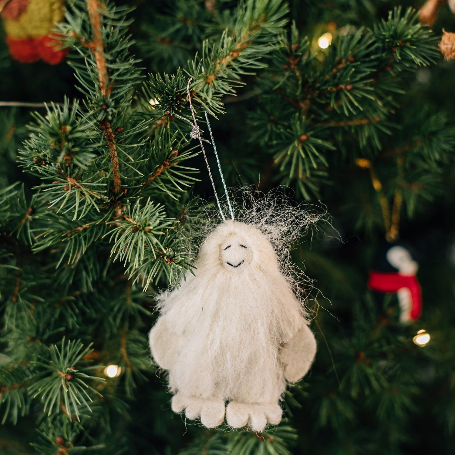 Handmade Felt Yeti Christmas Tree Ornament
