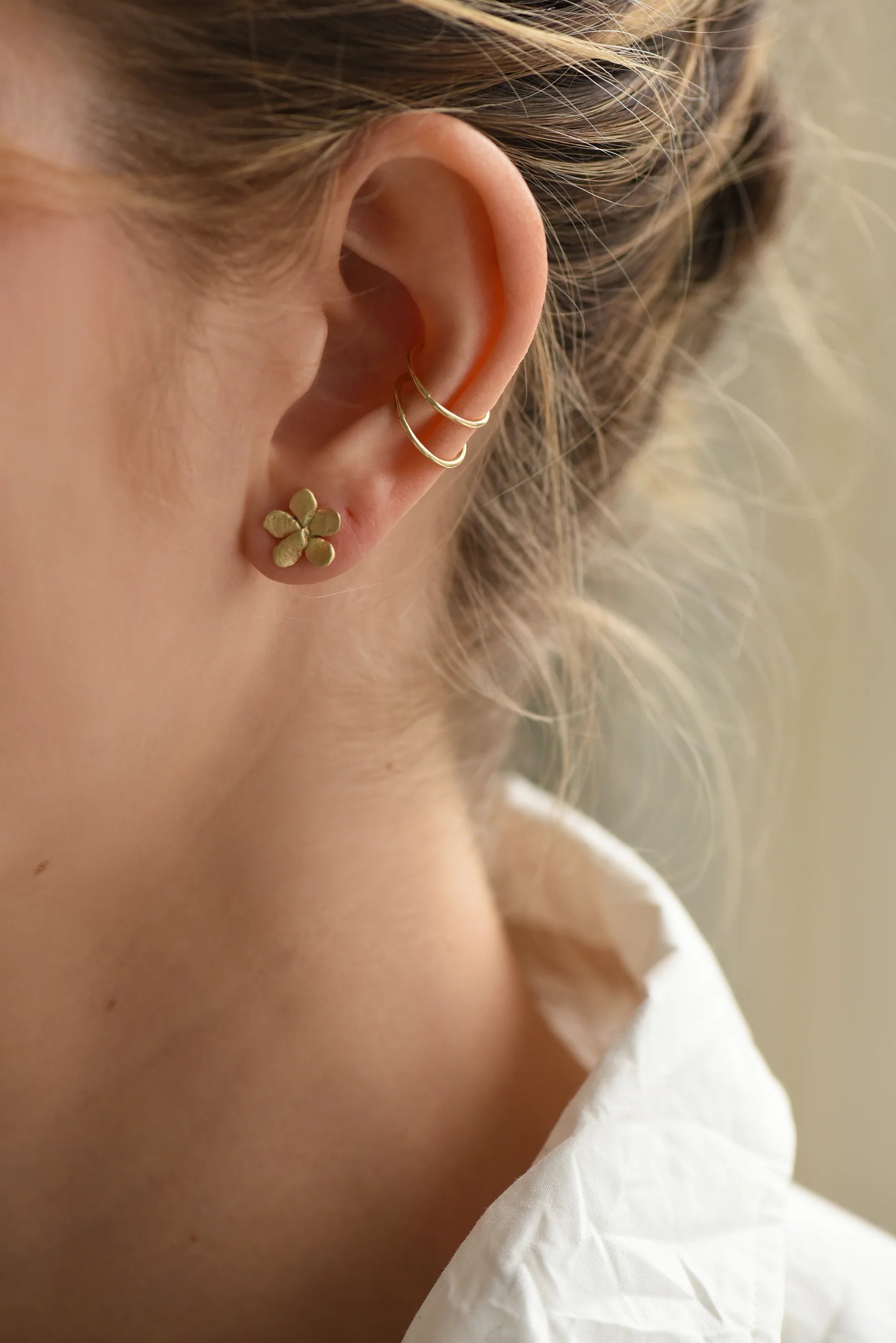 Brass Flower Stud